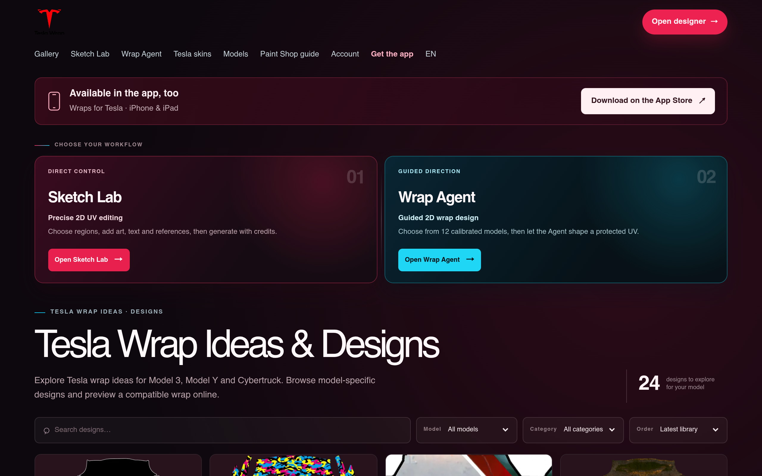 Tesla Wrap Ideas &amp; Online Designer for Model 3, Y &amp; Cybertruck