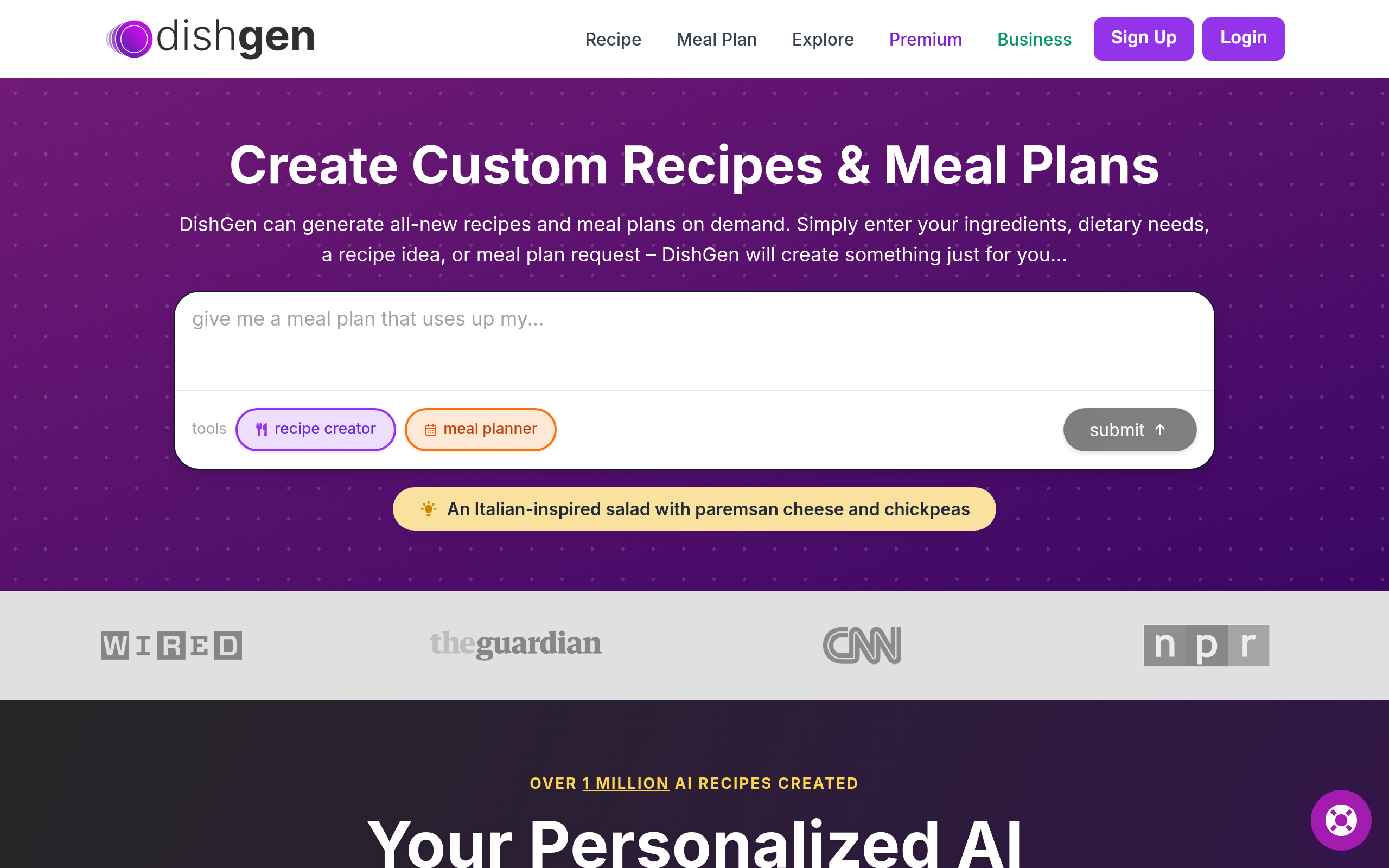 AI Recipe Generator by DishGen | Create AI Recipes &amp; Meal Plans