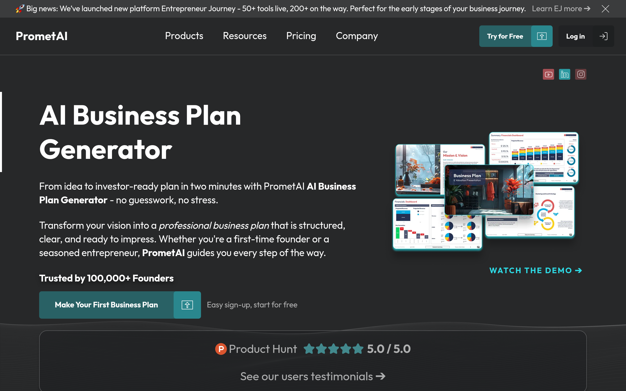 AI Business Plan Generator | Business Plan Maker | PrometAI