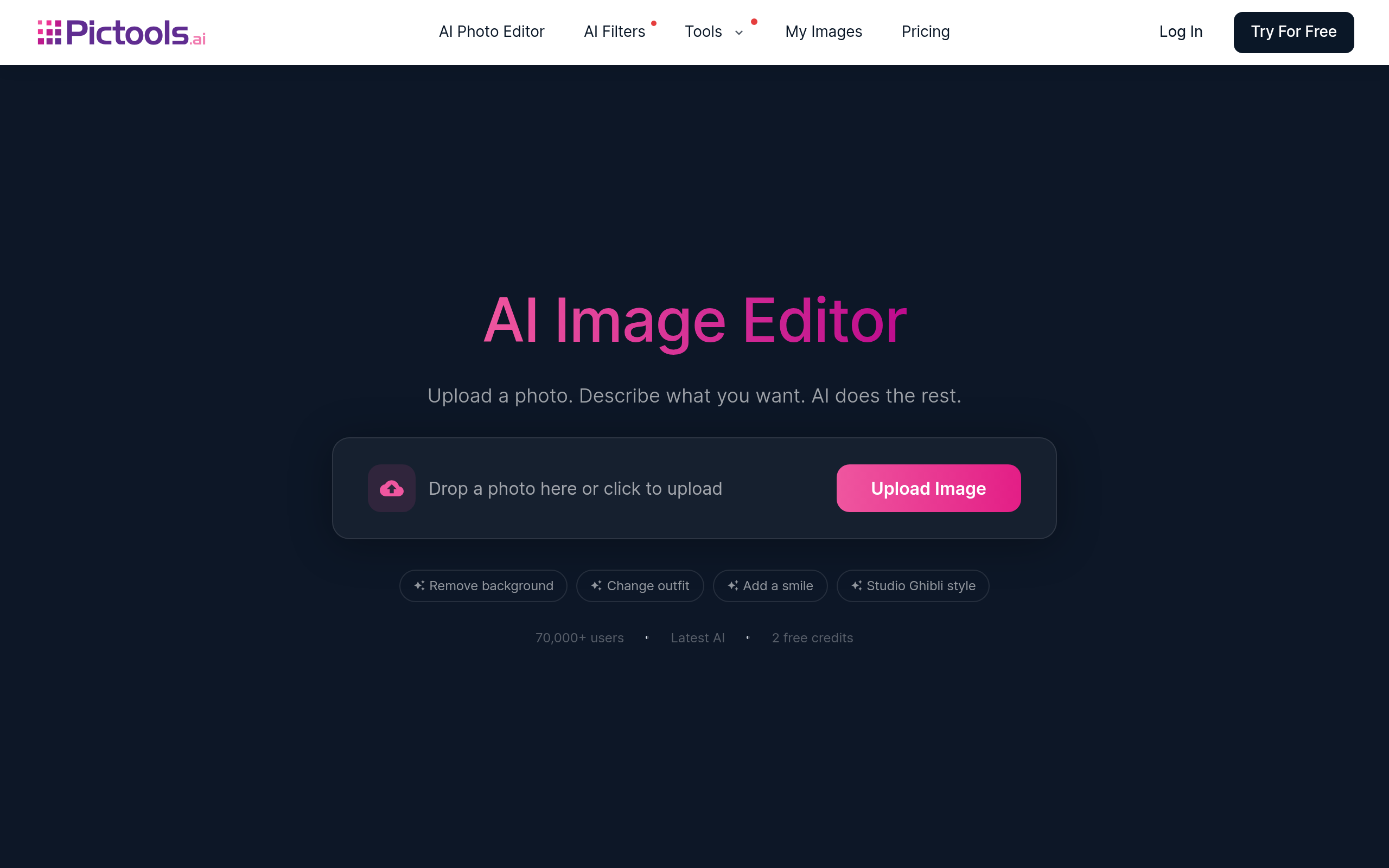 AI Image Editor &amp; 100+ AI Filters | Try Free on PicTools.AI