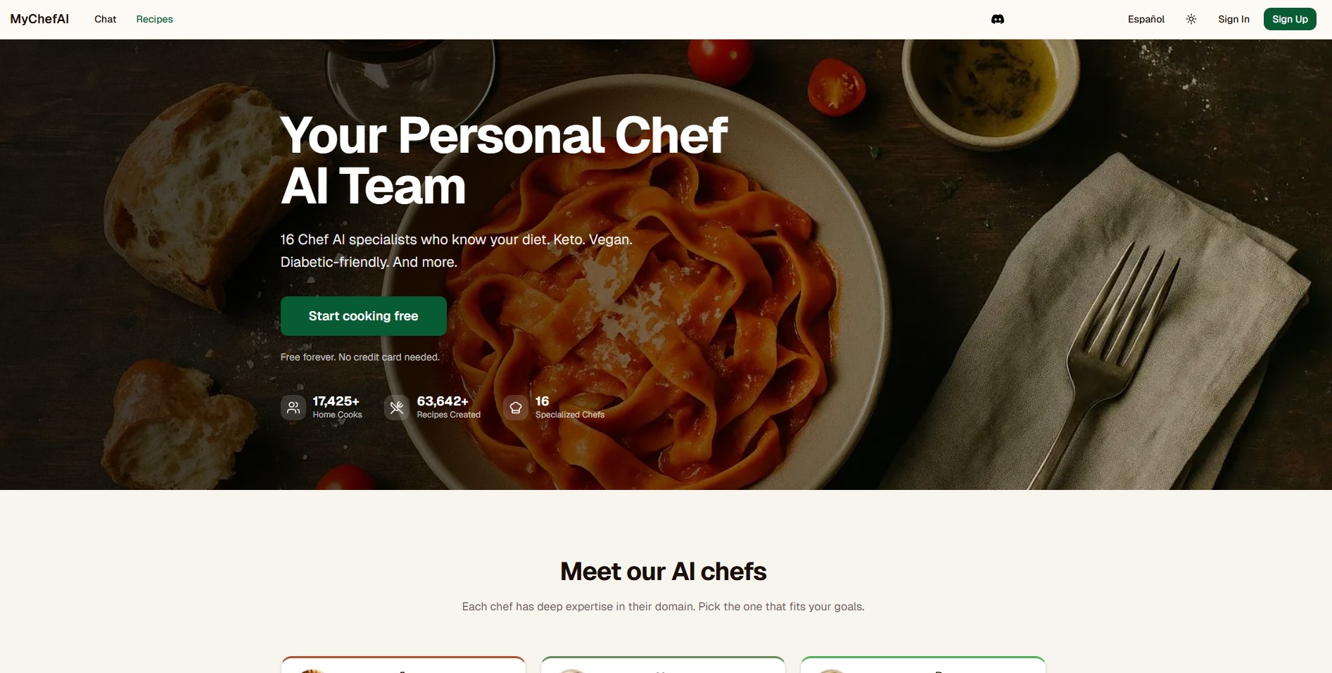 Chef AI | MyChefAI — Free AI Chefs for Every Diet